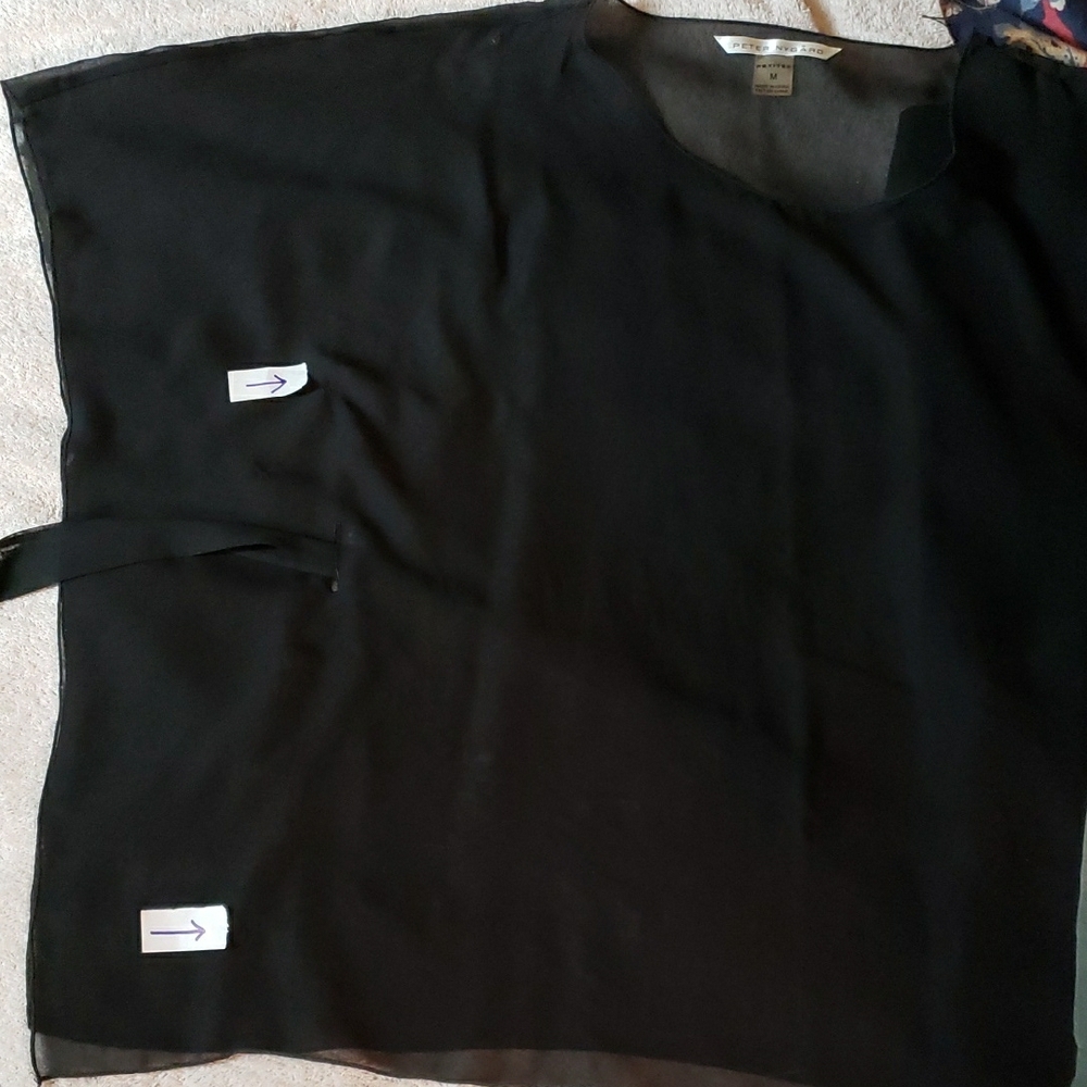 Peter Nygard Black Sequin Overlay Top - Picture 13 of 16